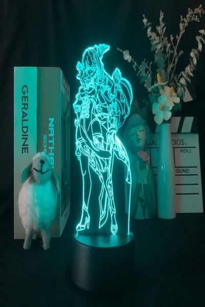 3D-LED-Nachtlicht Genshin Impact Beidou Acryllampe Spiel RGB-Farben Smartphone-App-Steuerung Kindergeschenke Nachtlicht6895610