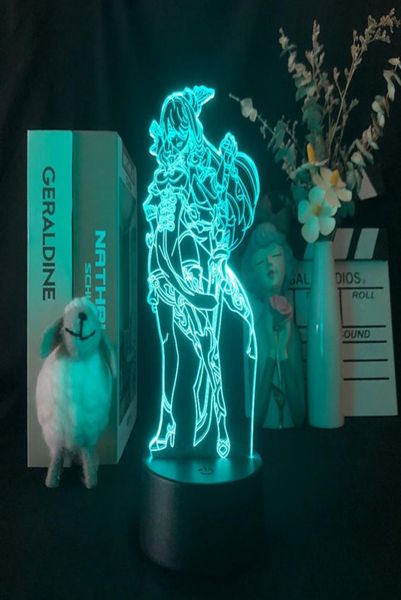 3d led night light genshin impacto beidou lâmpada acrílica jogo cores rgb telefone inteligente controle app crianças presentes nightlight6895610