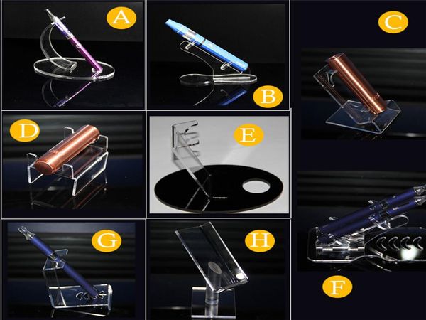 Eletrônicos ecig display mod stands casos rack bateria acrílico claro vitrine prateleira titular para e cig kit vaporizador caneta eletrônico 7884604