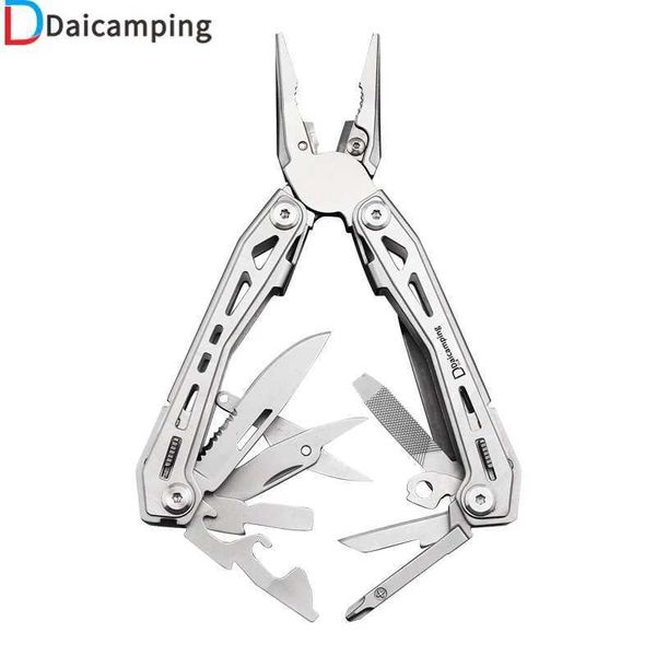 Facas de caça de acampamento Daicamping DL3 Clipe portátil Multitool Mini Swiss Army Blade Tool Grampos ao ar livre Múltiplos alicates Faca dobrável multifuncional 240315