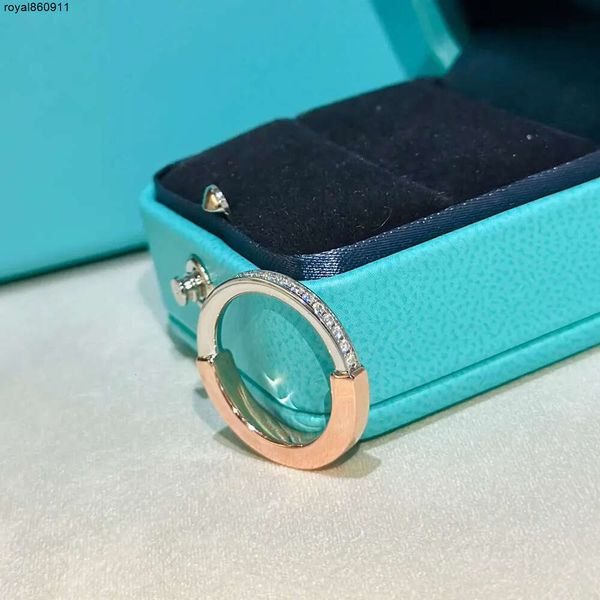 Anel de amor anéis de designer de luxo para mulher separação de cores moda e requintado u-locktrend banda simples férias menina namorada presente caixa azul jóias femininas