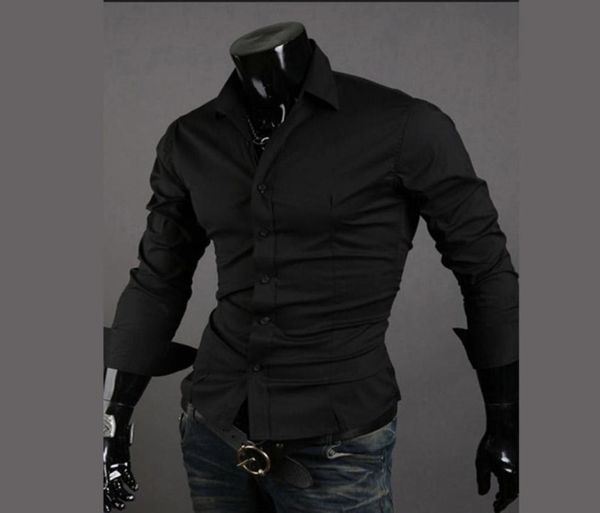 Neue 2018 Mode weiße Hemden Männer039s Mode Business Camisas Gentleman Männer Langarmhemd Herrenbekleidung Hemden Männer Kleid7453557