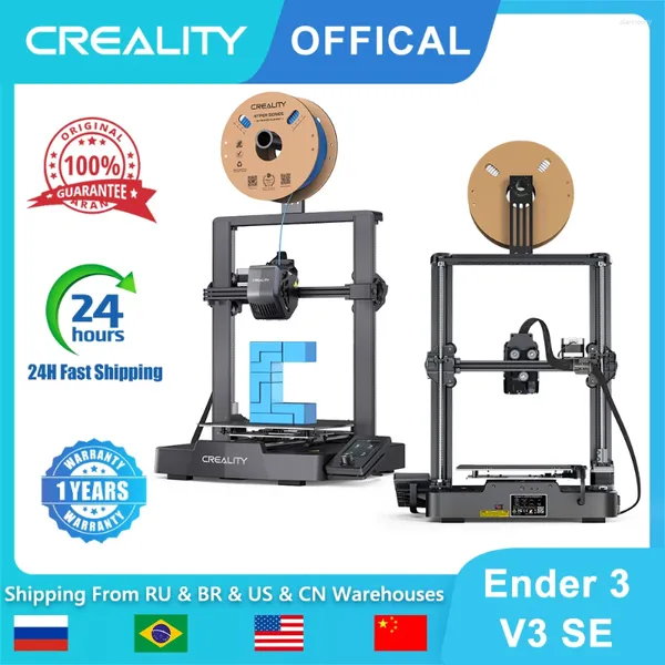 Stampanti Creality Ender 3 V3 SE 250MM/S Stampante 3D a stampa veloce con livellamento automatico Estrusore Sprite Doppio asse Z e asse ottico Y
