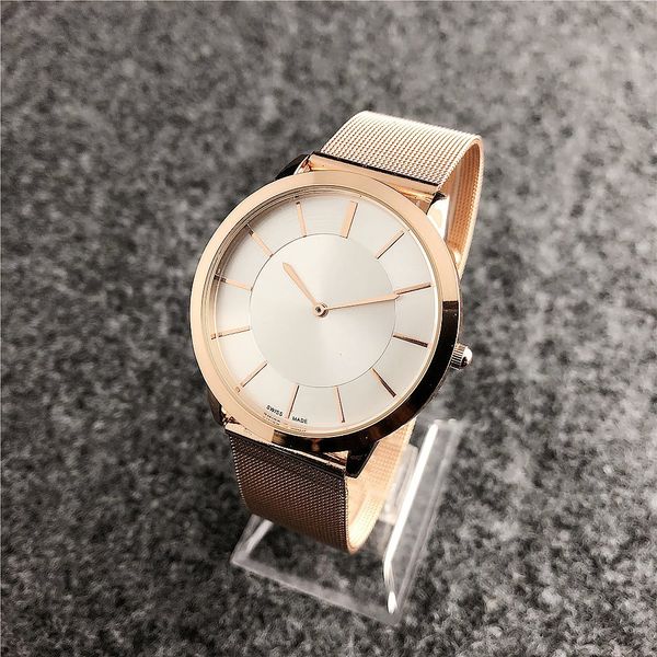 Ckk 2024 marca de moda luxo relógio feminino masculino casal estilo metal malha aço banda quartzo relógios pulso frete grátis presente