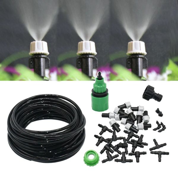 Kits 10m sistema de refrigeração de nebulização de água ao ar livre plantas sprinkler hidratante remoção de poeira fogger jardim suprimentos ferramenta de irrigação