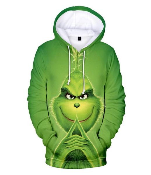 Women039s Felpe con cappuccio Felpe Divertenti Grinch verdi Regalo di Natale per le donne Marito Primavera Pullover Felpa con cappuccio di grandi dimensioni6775948