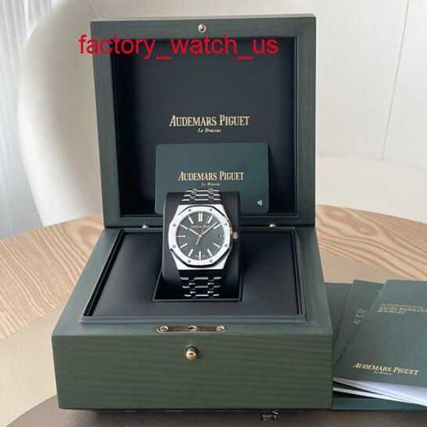 Последние часы AP Watch Calendar Watch Royal Oak Series 15510ST Клетчатая зеленая пластина Прецизионная сталь Мужская мода Досуг Бизнес Спорт Автоматические механические часы