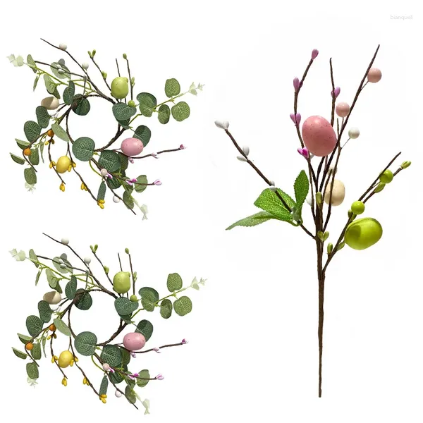 Dekorative Blumen Ostern Künstliche Ei Blume Schaum Baum Zweig Gefälschte Pflanze Zimmer Tisch Ornamente Dekoration Home Party Liefert