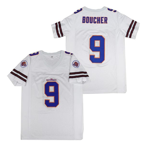 Bobby Boucher #9 The Waterboy Adam Sandler Film Mud Dogs Bourbon Bowl Fußballtrikot 240305