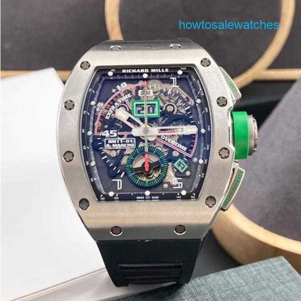 Relógio automático rm marca relógio Rm11-01 mancini exclusivo liga de titânio moda lazer negócios esportes