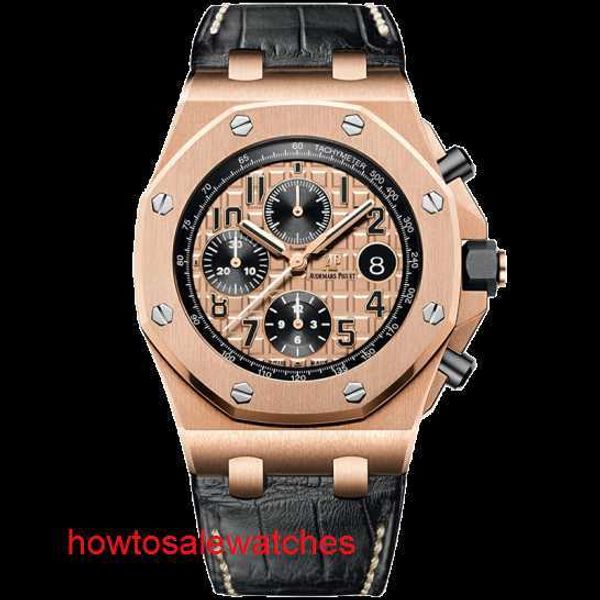 Ultimo orologio da polso per il tempo libero AP Royal Oak Offshore Orologio da uomo meccanico automatico in oro rosa 18 carati 26470OR Orologio di lusso di seconda mano 26470OR OO A002CR.01