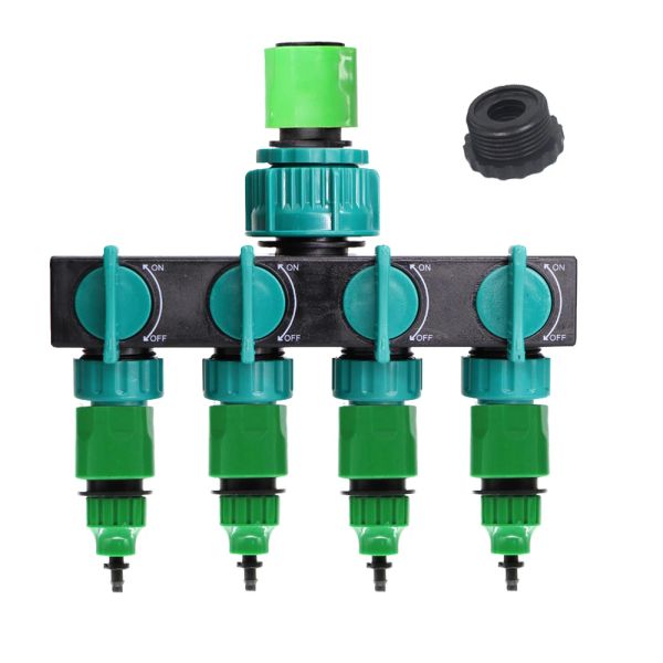 Conectores 1 conjunto de 4 vias divisor de tubulação de água irrigação do jardim 4/7 ou 8/11 16mm kit conector mangueira estufa pomar rega acessórios