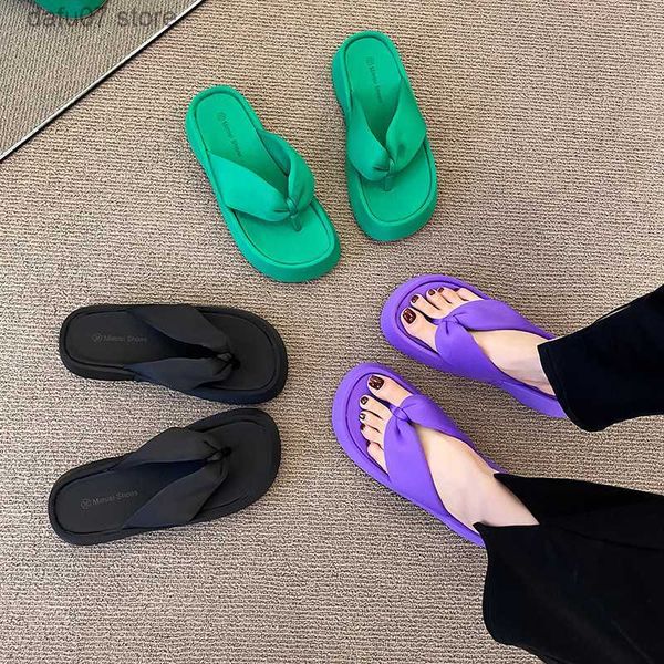 Chinelos Sole sapato design sentido nicho sandálias fluorescentes espinha de peixe chinelos 2024 novo uso externo para mulheres sapatos de verãoH240313