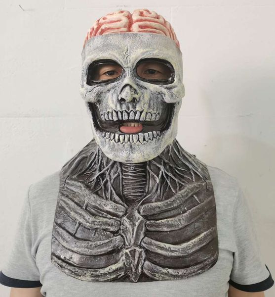 Assustador crânio mágico máscara horror palhaço gótico zumbi disfarce fantasma halloween assustador látex carnaval adereços máscara para rosto fantasia