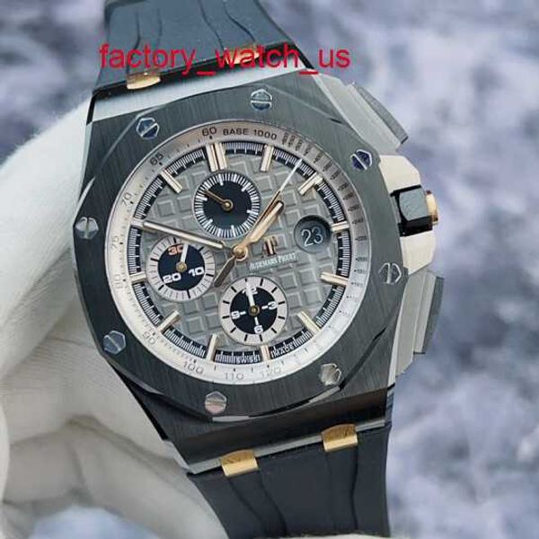 Último relógio AP com calendário Royal Oak Offshore Series 26415CE Edição limitada alemã Relógios mecânicos de cerâmica preta rara com valor estético ultra alto