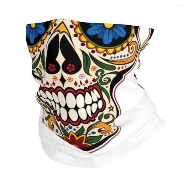 Bandanas Gothic Day Of The Dead Rose Sugar Skull Bandana Winter-Halswärmer Herren, winddichter Wickel-Gesichtsschal für Ski-Gamaschen-Stirnband