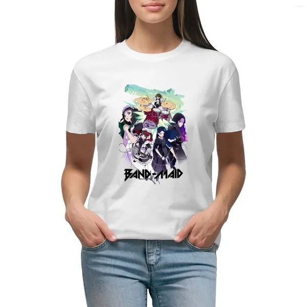 Polos femininos Band Maid - Tendências de venda de camisetas femininas camisetas femininas de algodão