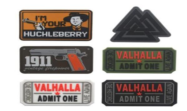 VALHALLA ADMIT ONE 3D-PVC-Gummi-Patches, militärische taktische Armband-Stoff-Applikation für Kleidung, Hut, Jacke, 4802235