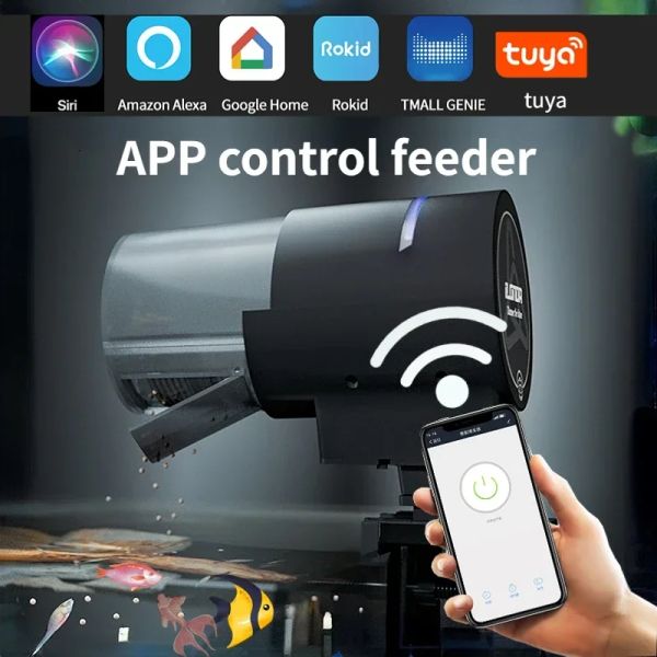 Feeder Automatic Aquarium Fish Tank Food Feeder Timing/WiFi Wireless Intelligent Mobile App Sprachsteuerung Remote -Spender