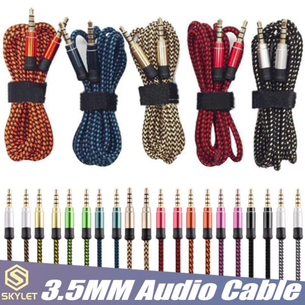 Skylet 5ft erkek-erkek-erkek 3,5mm stereo ses kablosu, araba için dayanıklı aux kablosu, PC, MP3 LL