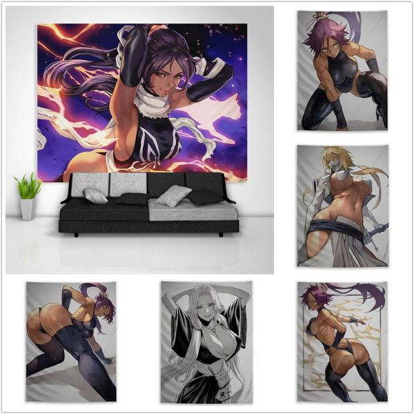 Kalligraphie BLEACH Shihouin Yoruichi SuiFeng Tier Harribel Tapisserie Kunst Wandbehang Sofa Tisch Bettdecke Home Decor Poster