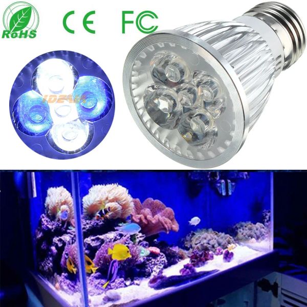 Iluminações 15w/21w/54 iluminação de aquário de água salgada de água doce aquários de recife marinho luzes do tanque de peixes coral crescer plantas aquáticas e27 luz led