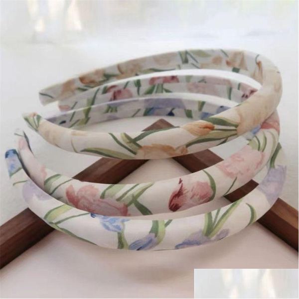 Stirnband Japan und Südkorea Haar Süße Ins Mittsommer Neue Aquarell Spitze Französisch Einfaches Volumen Schwamm Hoop Zubehör Großhandel Drop Otb8X