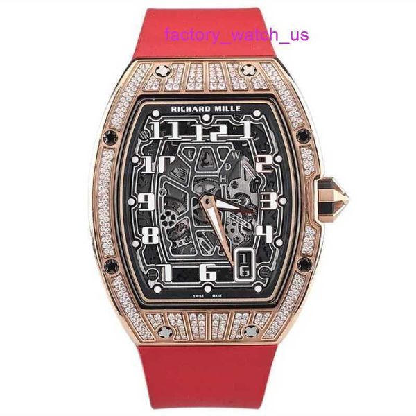 Emocionante relógio RM Relógio quente RM67-01 fino rosa ouro mostrador original 38,7 * 47,5 mm RM6701