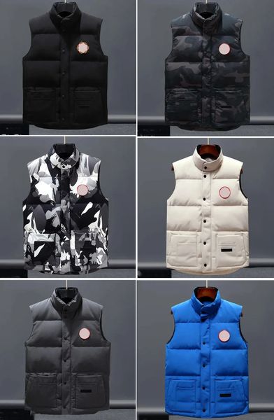 Casacos Designer Down Vest bolso jaquetas Parkas manga longa zíper Emblemas homens downs casaco casual tops Outwear Múltiplas cores tamanho é S-XXXL