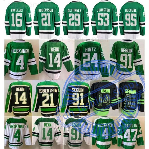 Erkekler Buz Hokeyi 21 Jason Robertson Formaları 14 Jamie Benn 91 Tyler Seguin 53 Wyatt Johnston Joe Pavelski Miro Heiskanen Matt Duchene Jake Oettinger Ters Retro G 227