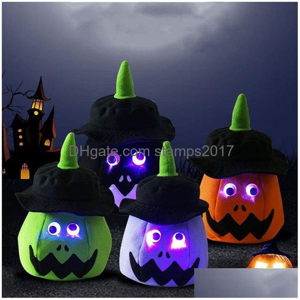 Outras fontes de festa festiva levou luz Halloween truque ou deleite balde abóbora doces sacos de ação de graças decoração gota entrega ho dht3i