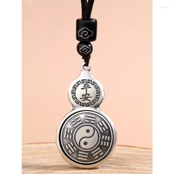 Ciondoli Ciondolo zucca retrò Maschile Lunga vita Ricchezza Amuleto Accessori Trendy Personaggi zodiacali Fu Otto trigrammi Collana per gioielli da uomo