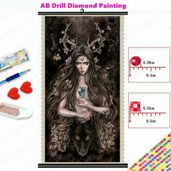 Stitch Artemisa Witch Wolf 5d Diy AB Drills Diamond Gemälde Gothic Dark Fantasy Vampire Art Cross Stitch Mosaic Stickerei Home Decor