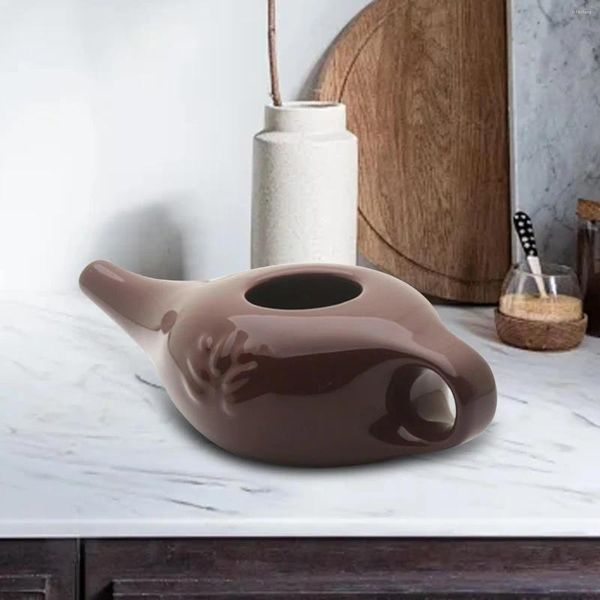Fiaschetta in ceramica Neti Pot portatile 250 ml facile da pulire pulizia nasale per rimuovere la polvere risciacquare uomini donne