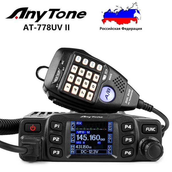 Walkie Talkie AnyTone AT-778UV II (versão de atualização) VOX Dual Band Transceptor móvel VHF UHF 25 Watts Walkie Talkie Amador L2403L2403