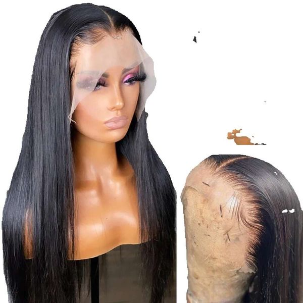40 Polegada 220% densidade osso frontal brasileiro 360 13x4 13x6 hd laço frontal peruca em linha reta perucas de cabelo humano para mulheres pré arrancadas gg
