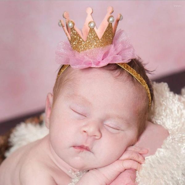 Haarschmuck Baby Mädchen Prinzessin Stirnband Krone Riaras Kinder Haarband Born Elastic Geburtstag Party Po Requisiten Geschenk