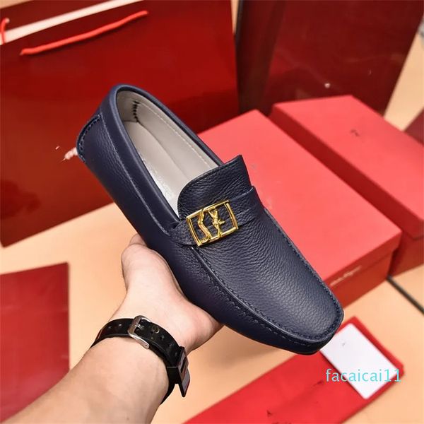 Tasarımcı Erkek Sürücü Ayakkabı Elbise Ayakkabı Adam Loafers Tasarımcı Günlük Ayakkabı Loafers Katırları Kare Toka