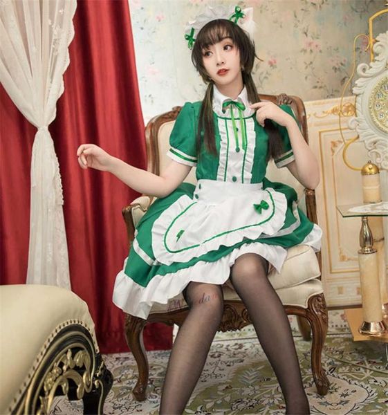 Сексуальный костюм французской горничной, сладкое готическое платье Лолиты, аниме, косплей, наряд Сисси-горничной, костюмы на Хэллоуин больших размеров для женщин Q08219123198