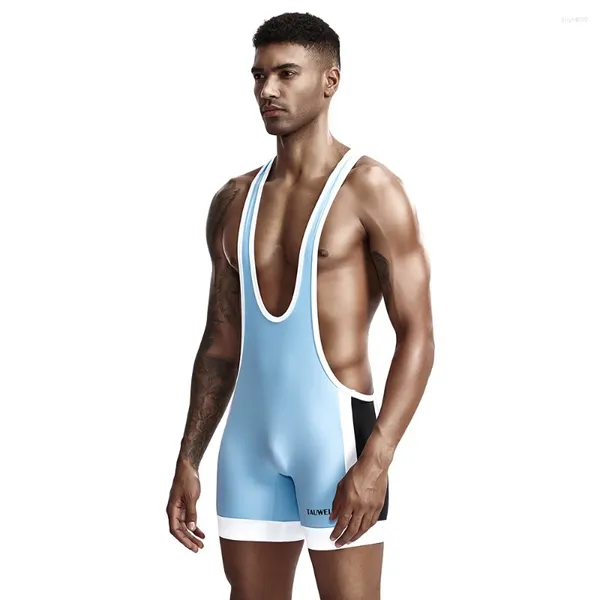 Homens Body Shapers Juventude Moda Bodysuit para Homens Especialmente Projetado Lingerie Treinamento Wrestling Esporte Macacão Fitness Bottom Respirável