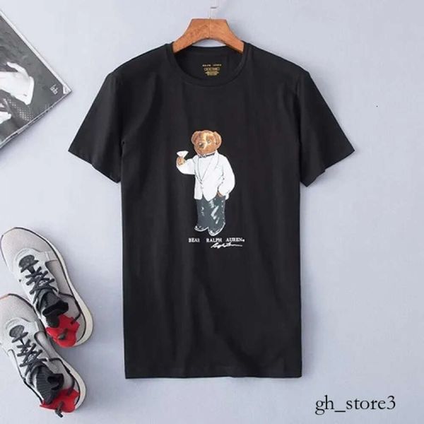 Camiseta Urso Tamanho EUA 100% Algodão Branco Camiseta De Designer Camisetas Martini Urso Hóquei Urso Esqui Capitão EUA Padrão Urso Camiseta Urso 354