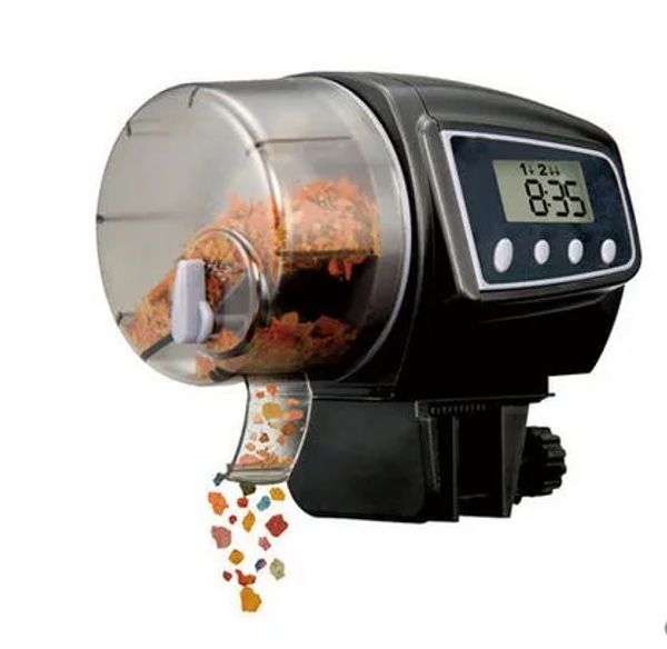 Alimentatori Alimentatore automatico per pesci Acquario Distributore di cibo per pesci Alimentatore automatico regolabile Display LCD automatico Alimentazione con timer