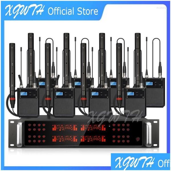 Mikrofonlar 800 Kanal Dijital UHF Kablosuz Mikrofon Sistemi Kondenser Kardiyoid Korosu Mic O Studio Kayıt Korosu Damla Teslimat DH614