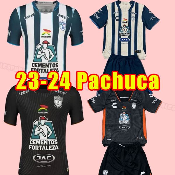 2023 2024 PACHUCA E.SANCHEZ Jerseys de futebol MX CF 23 24 A.HURTADO E.LOPEZ R.IBARRA DE LA ROSA Home Away manga curta homem kit infantil camisa de futebol 16-XXL