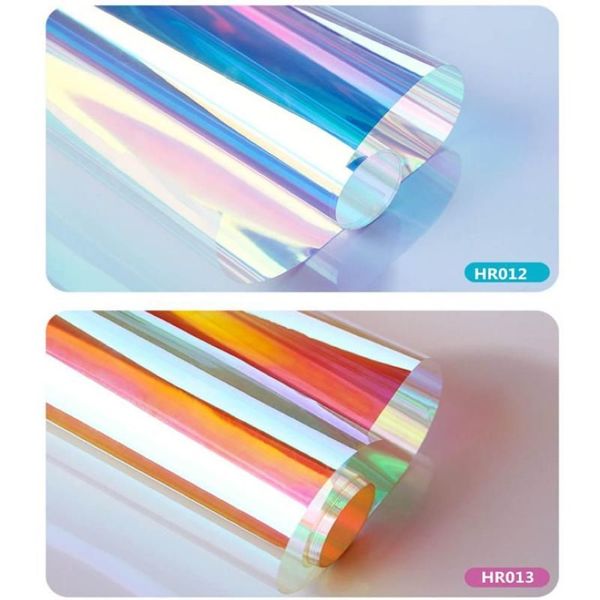 1 37x20m 2 cores filme de janela com efeito arco-íris matiz de vidro iridescente para loja de construção adesivos inteiros dicróicos233N