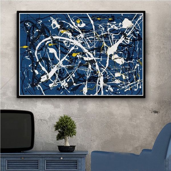 Картины Искусство Джексон Поллок Абстрактная живопись психоделический плакат и принты холст настенные панно домашний декор2103