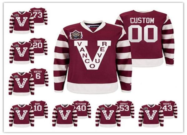 Maglia da hockey Vancouver Canucks 33 HSedin Millionaires Heritage Classic Borgogna Bo Horvat Quinn Hughes Elias Pettersson Vintage 2414700