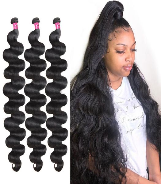 10A Rohes Menschliches Haar Bundles 3038 zoll Körper Welle 145 Bundles Angebote Brasilianische Menschliche Haar Extensions Peruanisches Remy Haar Gerade lon9613466