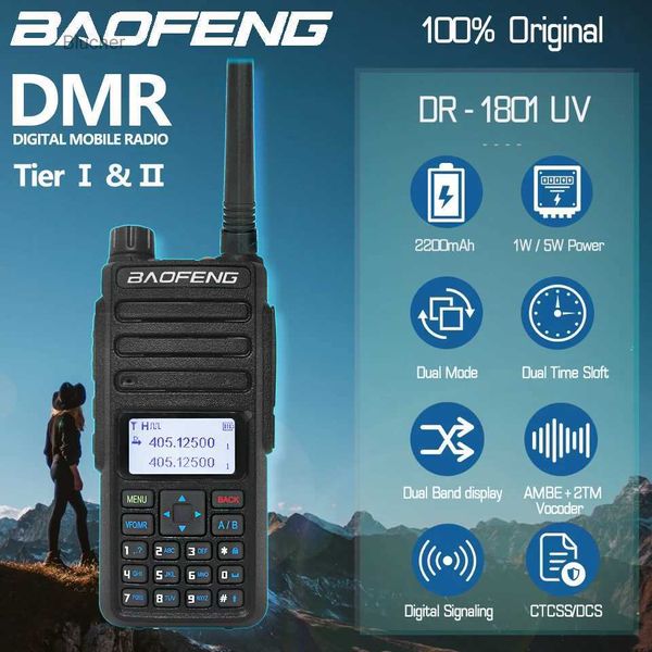 Рация Baofeng DR-1801UV Двухдиапазонный DMR дальнего действия Цифровая/аналоговая рация Tier I Tier II Обновление с двумя временными интервалами DM-1801 Радиолюбительская радиостанцияL2403L2403