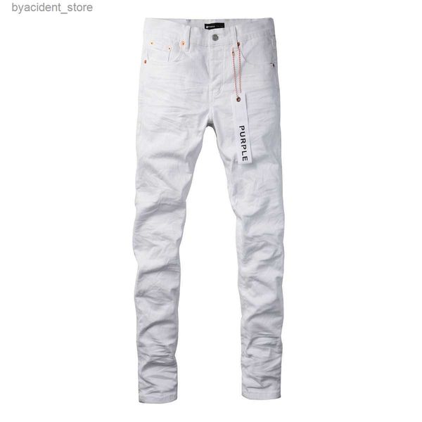 Jeans da uomo Jeans firmati Viola Jeans di marca High Street Bianco 9024 Jeans da uomo di marca di moda jeans viola L240313